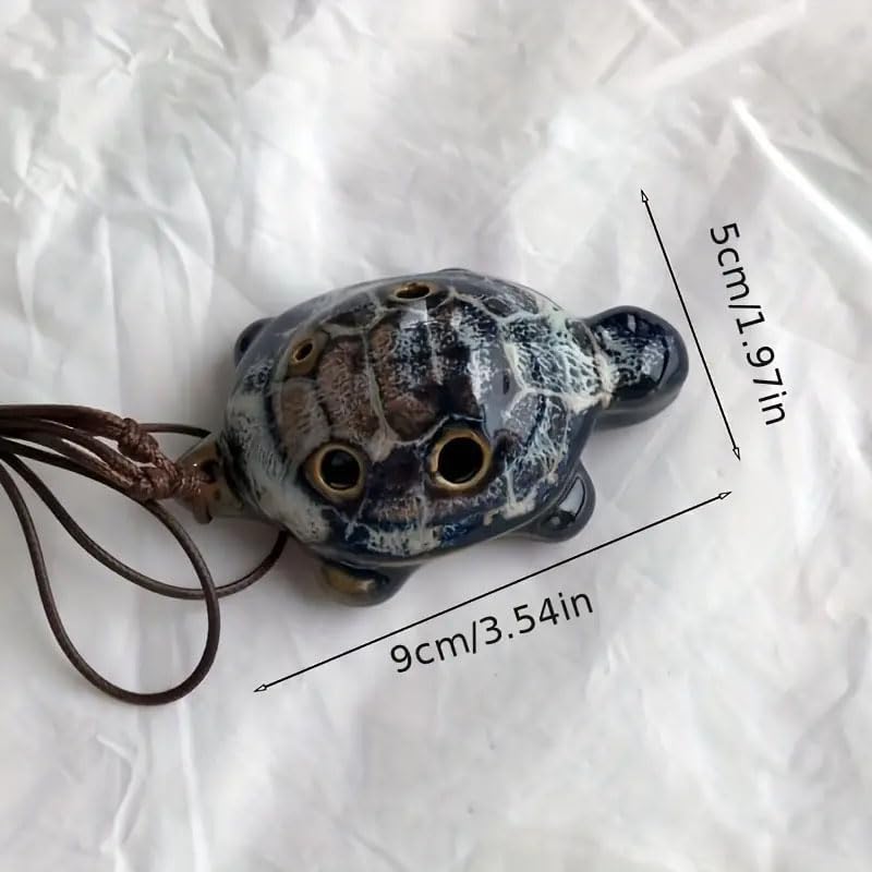NOIAFZY 2Pcs Adorable Small Turtle Pottery Flute Unique 6-Hole Cartoon Design Artisan Kiln Transformation Series Accessories - Image 2